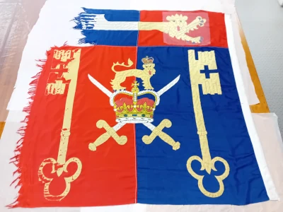 Dover Castle flag after surface cleaning